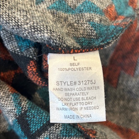 Women's Boho Aztec Western Pattern Button Up Jacket Shacket Large - Picture 8 of 16